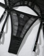 Sexy Mesh Breathable Body Shaping Split Steel Ring Gathered With Leg Ring Suit