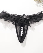 Lace Crotchless Massage Pearl Sexy Thong