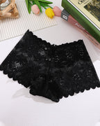 Women's Cotton Bottom Semi-Transparent Seamless Soft Lace Panties