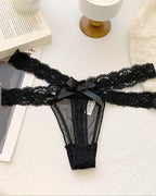 Sexy Colorblock Lace Low-Rise See-Through Mesh Thong