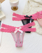 Sexy Colorblock Lace Low-Rise See-Through Mesh Thong