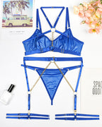 Sexy Chain Halterneck Leather Pajamas Set