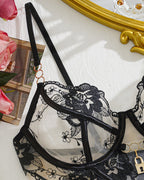 Sexy Mesh See-through Thin Lace Bra Set
