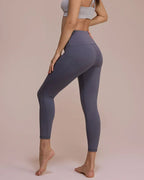 High-waisted Tummy-controlling Elastic Belt Pocket Tight Yoga Pants