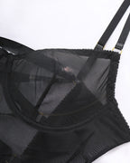 Sexy Back Hollow Mesh See-through Suspender Nightdress