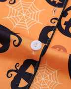 Casual Halloween Lapel Short-Sleeved Shorts Homewear Set