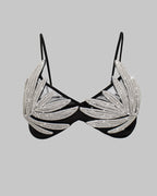 Silver Rhinestone Sexy Mesh Backless Camisole Bra
