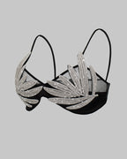Silver Rhinestone Sexy Mesh Backless Camisole Bra