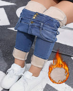 Women's High-stretch Fleece-lined Thickened Jeans