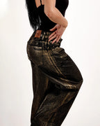 Shiny Casual Straight-leg Loose Jeans