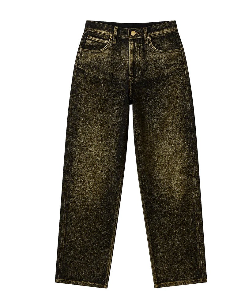 Shiny Casual Straight-leg Loose Jeans