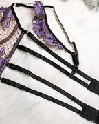 Sexy Flower Embroidered Mesh Hollowed-out Suit