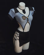Sexy Policewoman Uniform Cosplay Hollow Perspective Pajamas