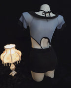 Sexy Policewoman Uniform Cosplay Hollow Perspective Pajamas
