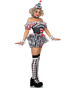 Halloween Female Clown Cosplay Uniform Party with Stockings Set