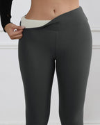 Winter High Waist Elastic Thickened Warm Wool Lined Casual Sports Leggings