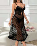 Sexy Pajamas Lace Heart Print Dress