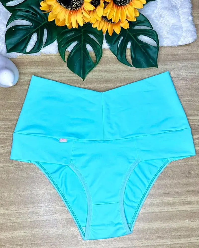 Women's High-waisted Stretch Solid Color Soft Comfortable Briefs