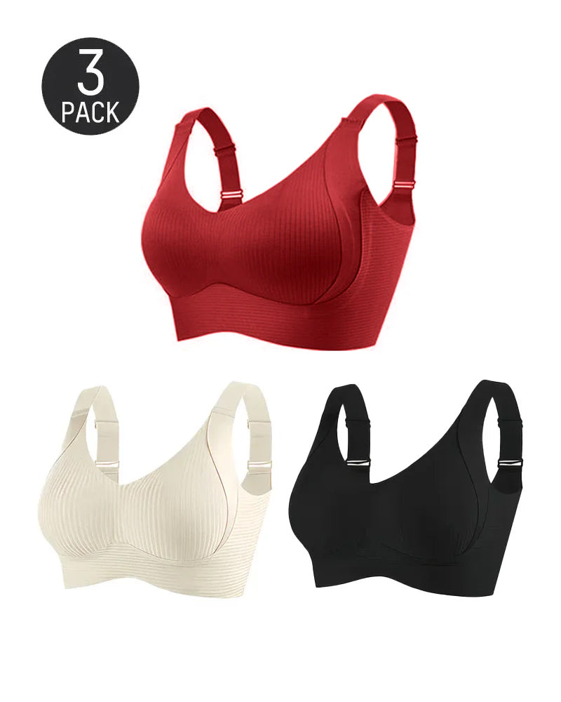 Solid Color Four Rows Adjustable Wireless Women's Bra