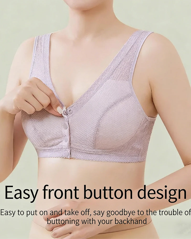 Women's Front-closure Wire-free Breathable Comfortable Bra