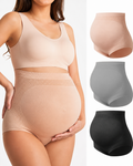 Women's Maternity High Waist Underwear Pregnancy Seamless Soft Belly Support Panties Over Bump 3 Pack