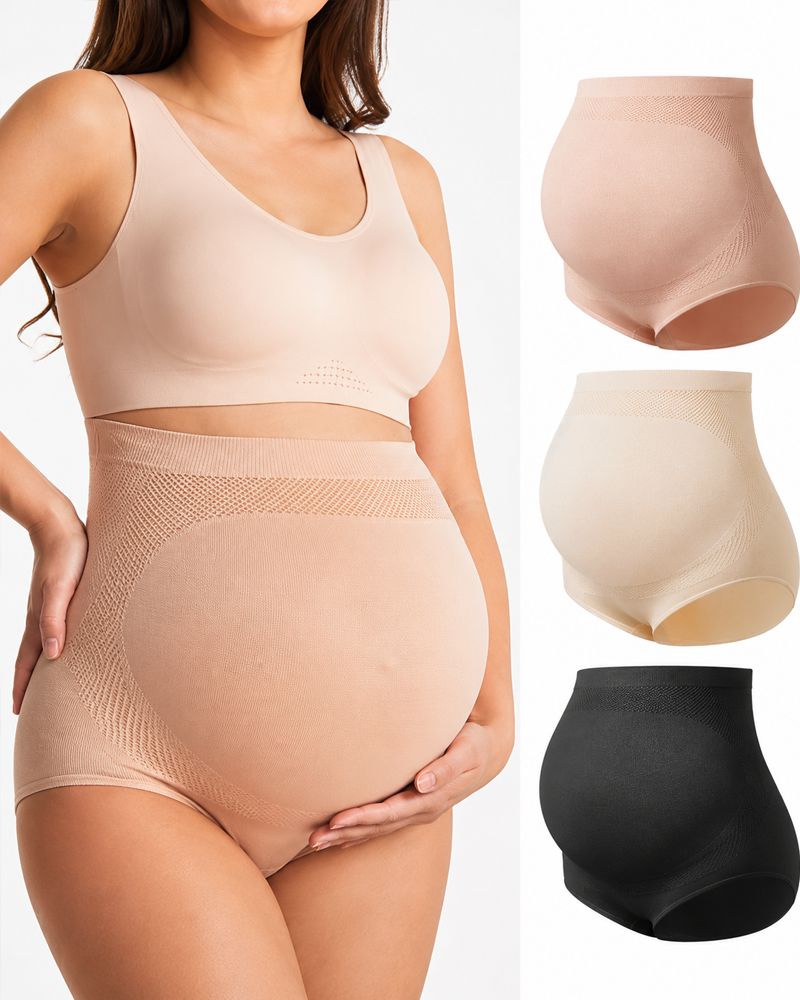 Women's Maternity High Waist Underwear Pregnancy Seamless Soft Belly Support Panties Over Bump 3 Pack