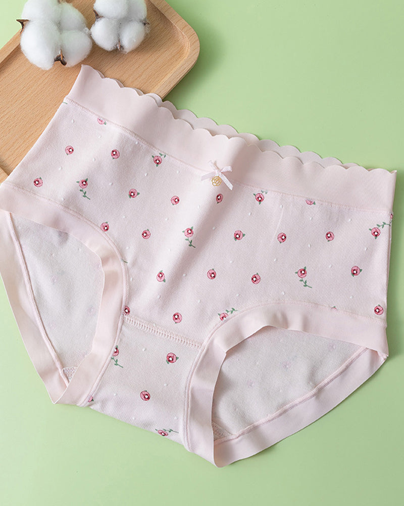 Floral Print Pure Cotton Seamless Breathable Panties