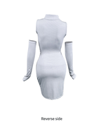 Cutout Off-Shoulder Bodycon Lounge Dress with Arm Sleeves