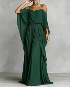 Chiffon Off-Shoulder Cami Wide-Leg Pants Set