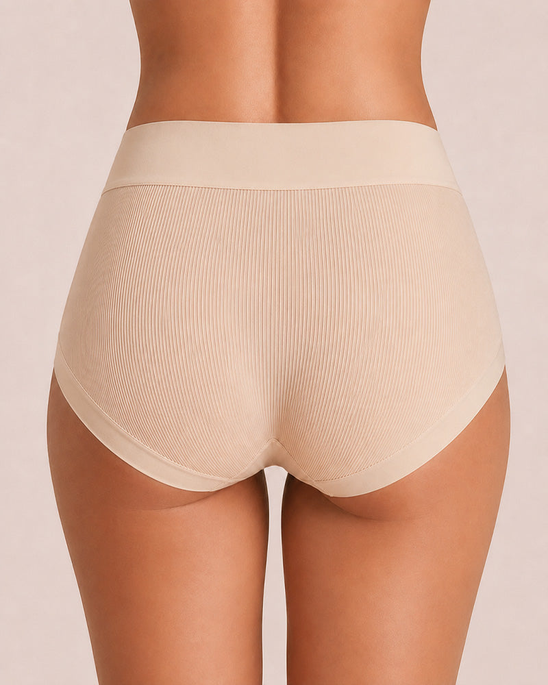 5-Pack High Waist Ribbed Pure Cotton High Elastic Briefs