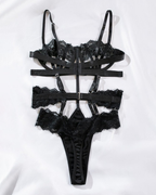 Sexy Lace Embroidered Sheer Cut-Out Teddy Bodysuit