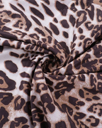 Sexy Leopard Print Strappy Lace Patchwork Slit Crop Dress