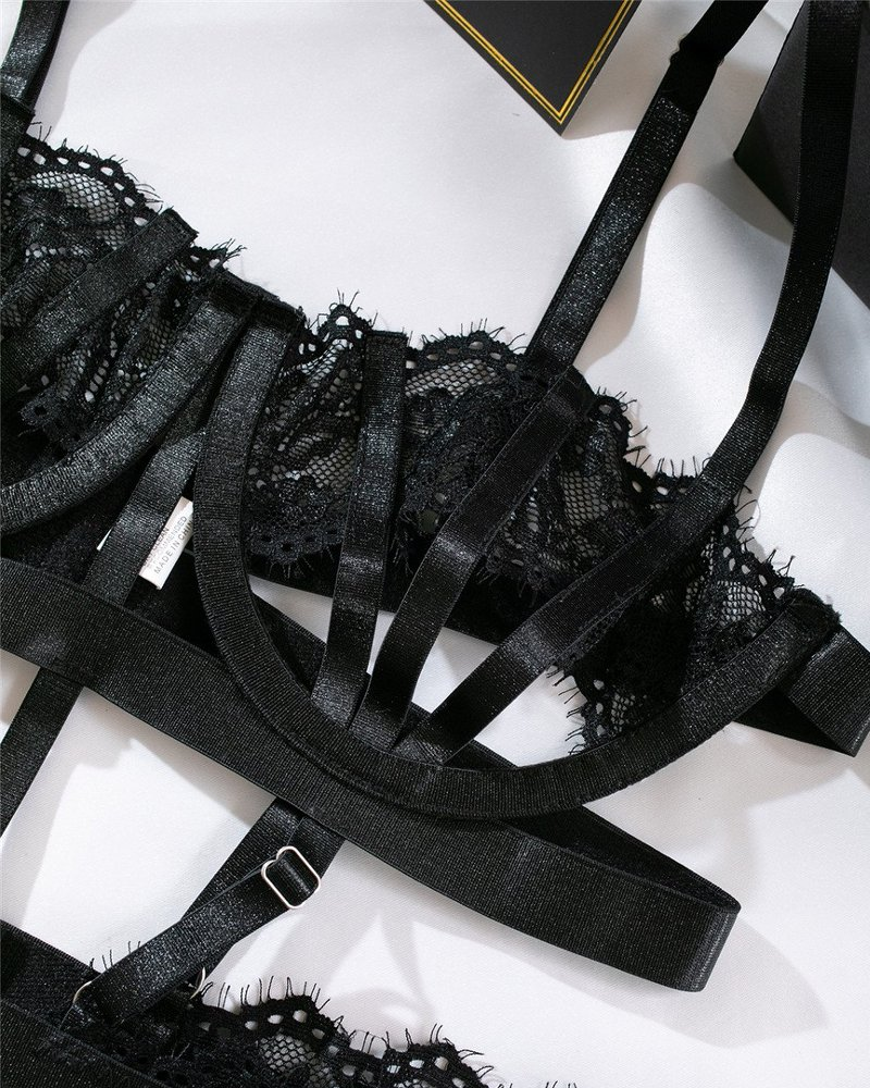 Sexy Lace Embroidered Sheer Cut-Out Teddy Bodysuit