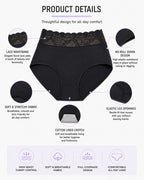 5-Pack Lace Trim Cotton Seamless Panties