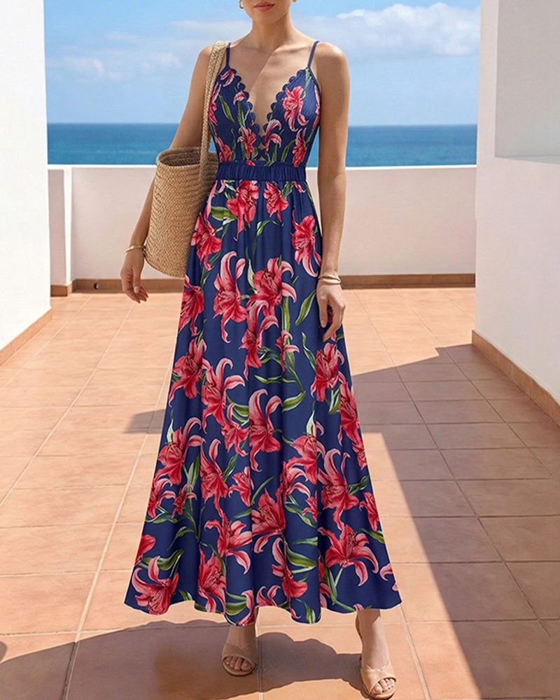Iris Print Various Ways To Wear Swimsuit Set