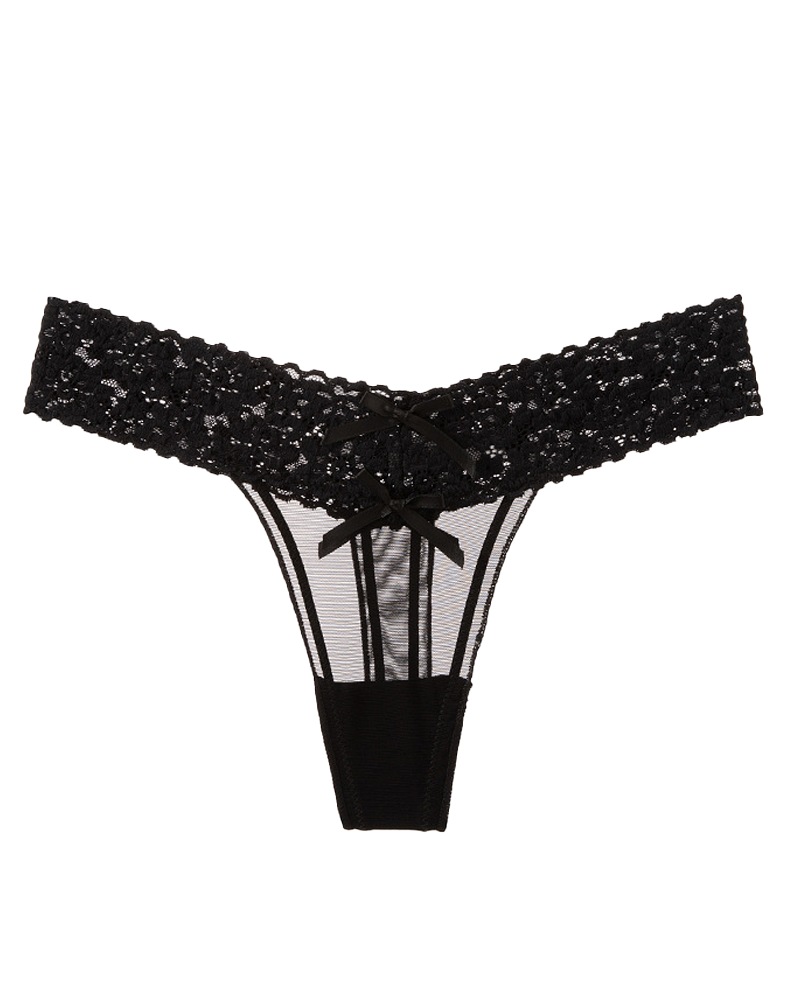 Floral Lace Cutout Thong Panties
