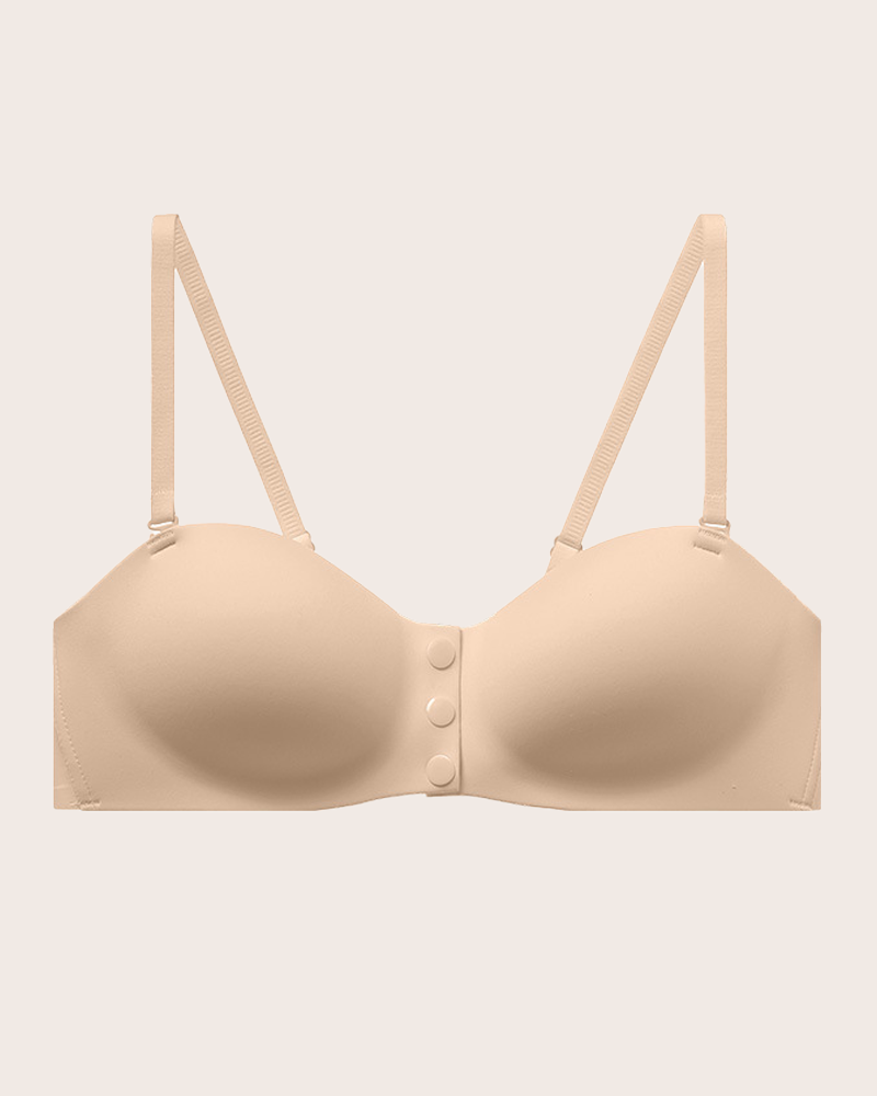 Comfort Front Closure Wireless Bra with Adjustable Thin Straps