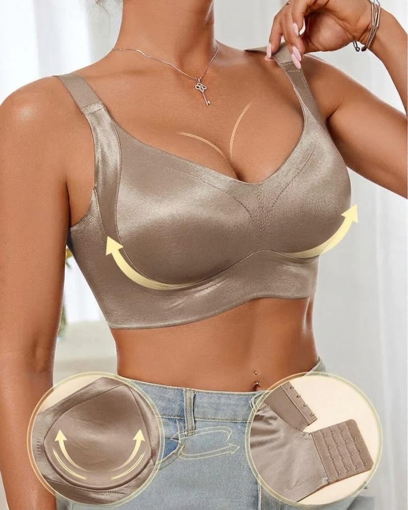 Women's Solid Color Adjustable Wire-Free Seamless Push-Up Breathable Bra