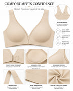 2-Pack Front Closure Deep V Seamless Push-up Wireless Bra