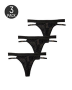 Multiple-Pack Sexy Lace Mesh Metal Buckle Decoration Thongs