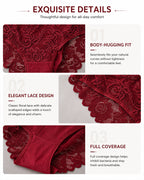 5-Pack Sexy Lace Openwork Cotton Crotch High Elastic Panties