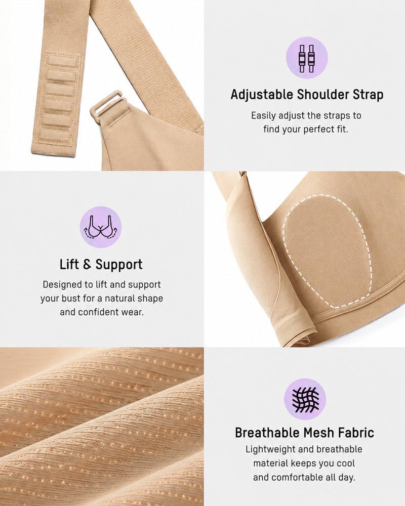 V Neck Wireless Seamless Comfort Bra