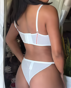 Embroidered Strappy Sexy Lingerie Set