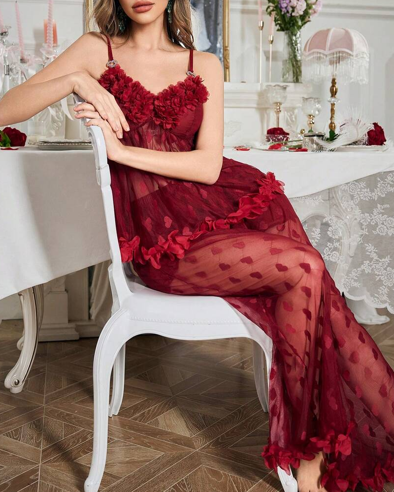 Sexy Lace Sheer Cami & Pants Pajama Set