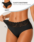 5-Pack Sexy Floral Lace High Elasticity Breathable Briefs