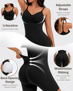 Seamless Tummy Control Back Pull-Down Bodysuit Shapewear