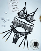 Lace Embroidered Crisscross Lingerie