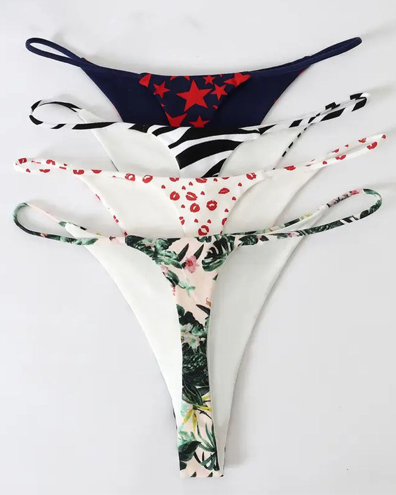 Double-Layer String Cotton T-Back Thong