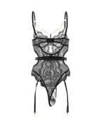 Sexy Metal Chain Lace Mesh Shaping Bodysuit