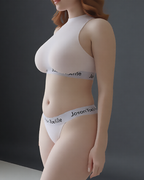 Sheer Fitted Sports Tank Top with Thong Set